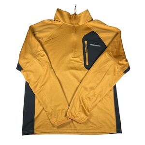 Columbia Men's Quarter Zip Pullover Jacket Amber Gold Size L